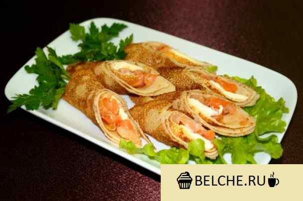 Блинчики с лососем и сыром - пошаговый рецепт с фото