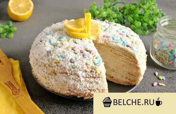 Блинный торт с лимонным кремом - пошаговый рецепт с фото