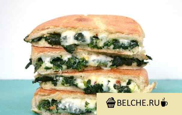Бутерброды на сковороде с сыром и шпинатом - пошаговый рецепт с фото