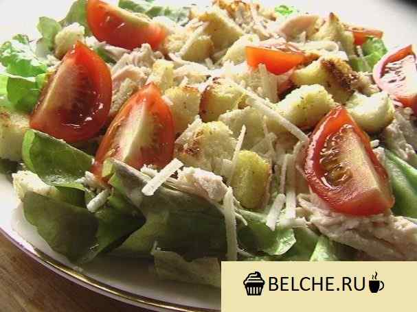 salat s suharikami kuricej i pomidorami poshagovyj recept s foto